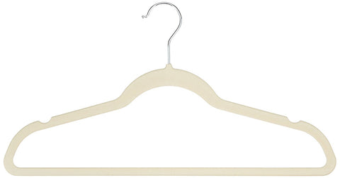 AmazonBasics Velvet Suit Hangers, 100-Pack, Ivory/Beige