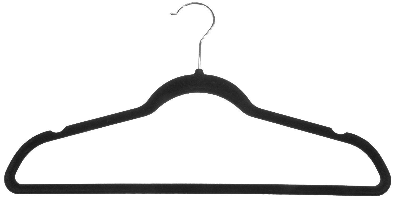 AmazonBasics Velvet Suit Hangers, 50-Pack, Black