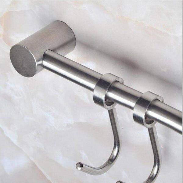 Select nice pan pot hanger hooks rack ulifestar wall mout stainless steel kitchen utensil organizer storage lid holder rest 15rail rod with 7 hanging hooks 1
