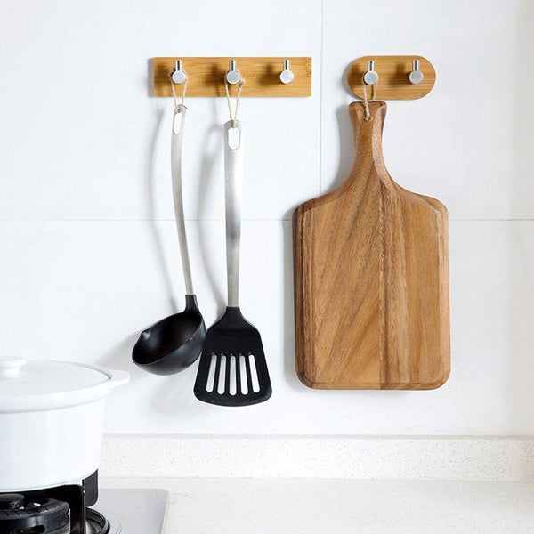 Heavy duty self adhesive key holder for wall small wall hook rack stainless steel for kitchen bathroom cabinet modern decorative natural bamboo key rack holder organizer for towel robe