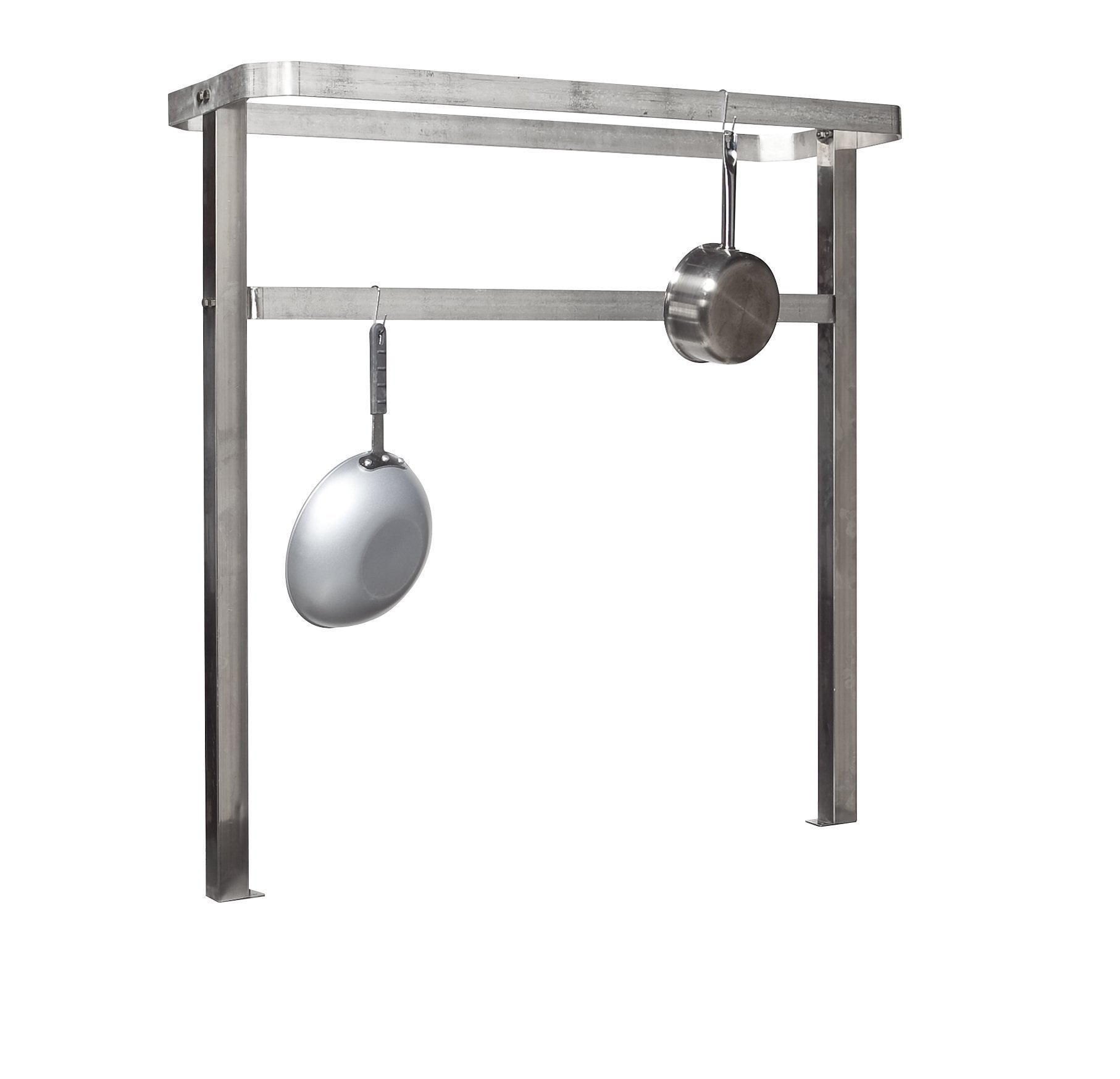Exclusive tarrison tpr48 stainless steel table mount pot rack with 8 hooks 48 length x 48 height x 16 depth