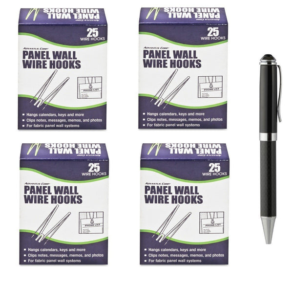 Save advantus panel wall wire hooks silver 25 hooks per pack sold as 4 packs 75370 bundle includes plexon ballpoint pen