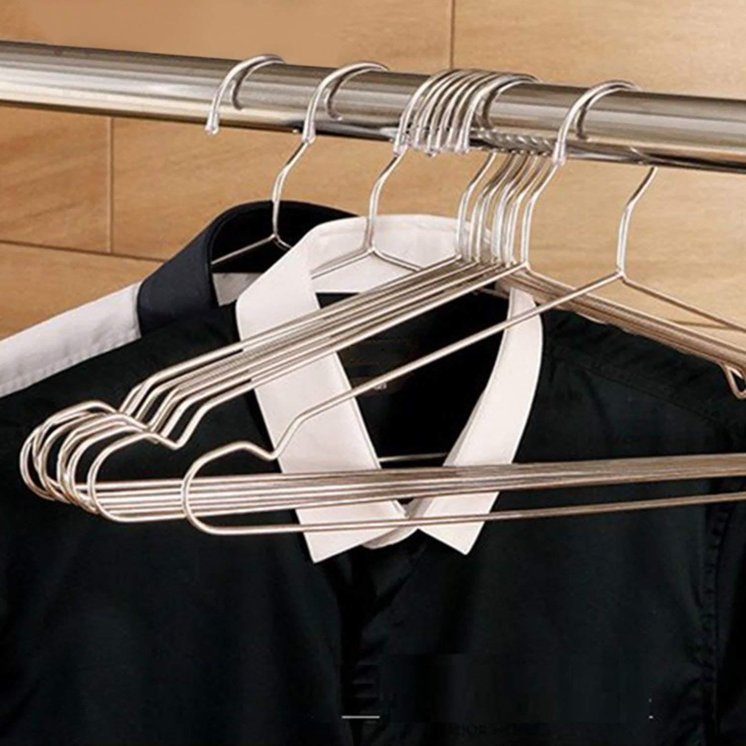 TUXWANG Metal Hangers, 40 Pack Stainless Steel Strong Wire Clothes Hangers-16.5 Inch, Silvery