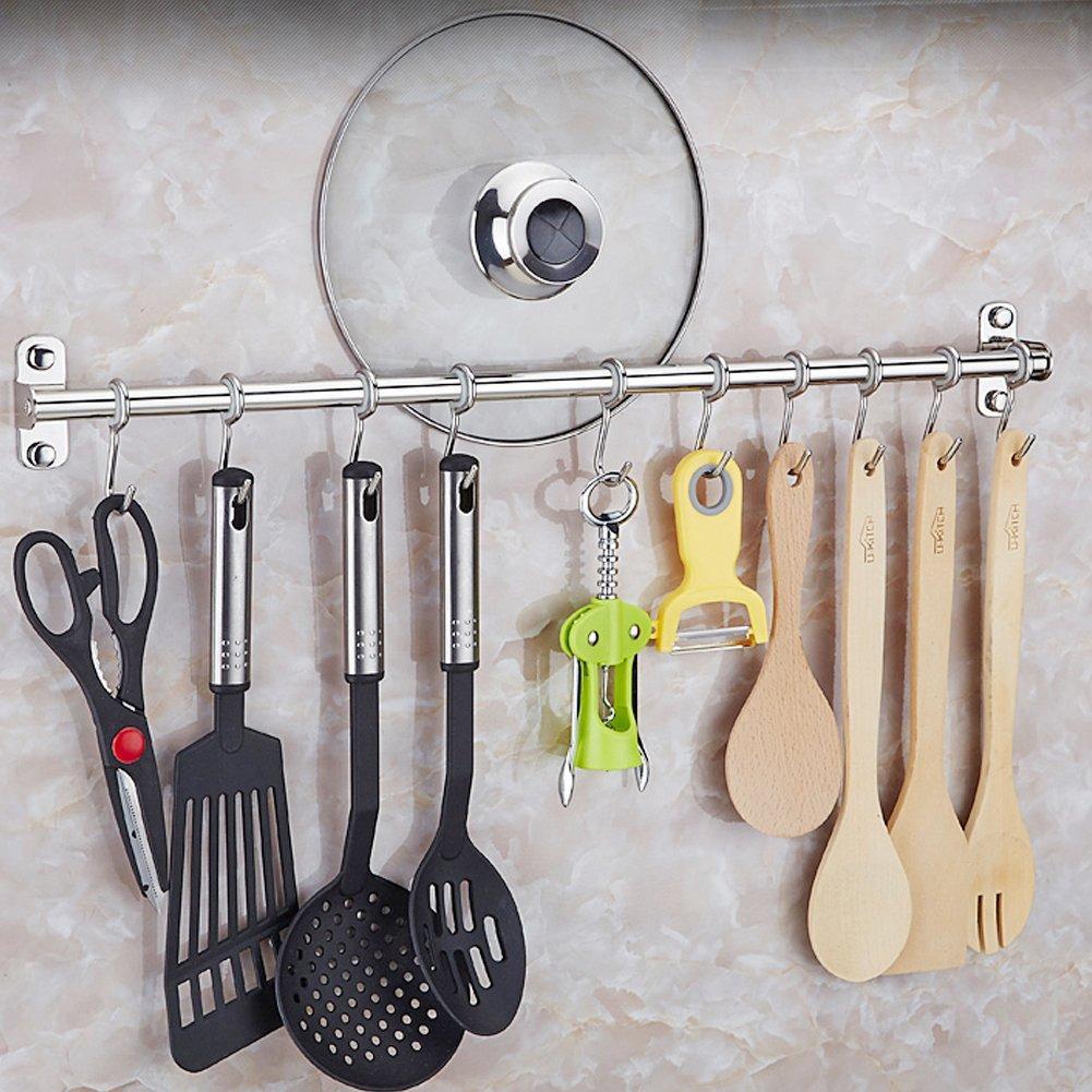 Select nice lzttyee stainless steel pot pan rack wall mounted lid holder organizer multifunctional kitchen utensils 10 hooks
