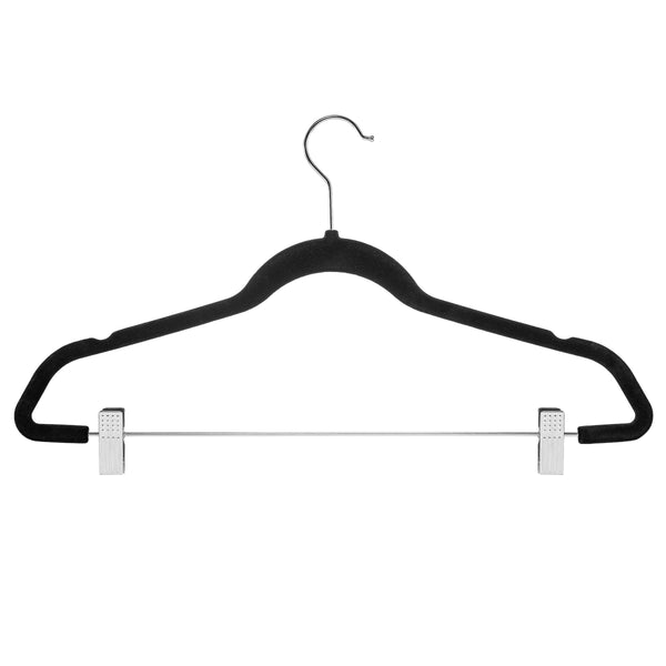Budget zober premium quality space saving velvet pants hangers strong and durable with metal clips 360 degree chrome swivel hook ultra thin non slip skirt hangers with notches 20 pack black