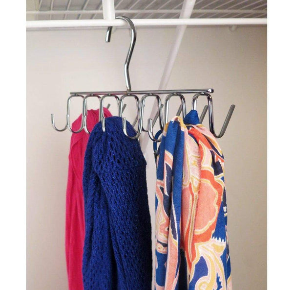 Save on evelots tie belt scarf jewelry rack hanger closet organizer chrome 14 hooks