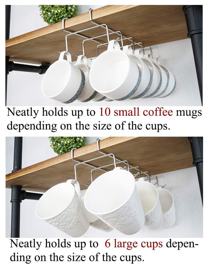 Amazer 2 Pack Metal Sturdy Coffee Mug Holder Under Cabinet – AmazerBath