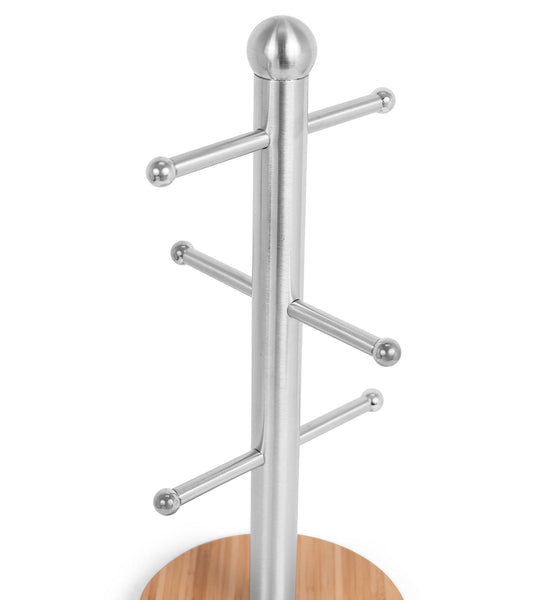 Amazon internet s best freestanding tree stainless steel bamboo hanging mug holder 6 hooks