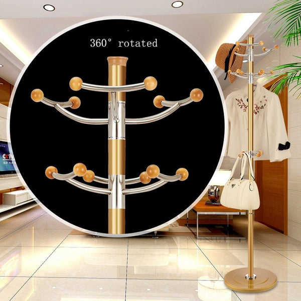 Coat Hat Rack Stainless Steel Simple Assembly Hangers Landing Creative Racks ( Color : Gold , Size : F )