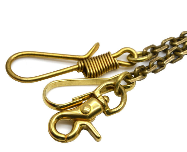 Budget okones 22 4 overall length solid brass man pants keychain key jean wallet chain key ring belt hook key buckle with fine snap hook split ring fish hook curb chain