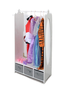 Amazon milliard dress up storage kids costume organizer center open hanging armoire closet unit furniture for dramatic play with mirror baskets and hooks
