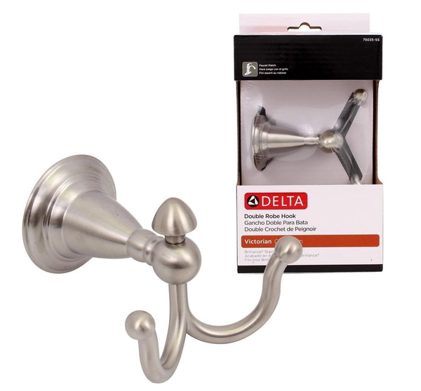 Shop here delta faucet 75035 ss victorian double robe hook brilliance stainless steel