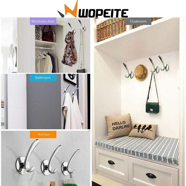 Shop wopeite adhesive hook for towel and robe stainless steel no drills for bathroom kitchen organizer towel hooks on door