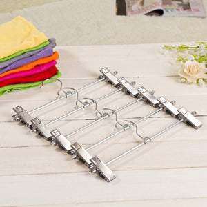 New upgraded version pants hanger 20pcs stainless steel trouser hangers with clips 360 degree swivel hook space saving metal hangers for skirts pants slacks jeans and more 1