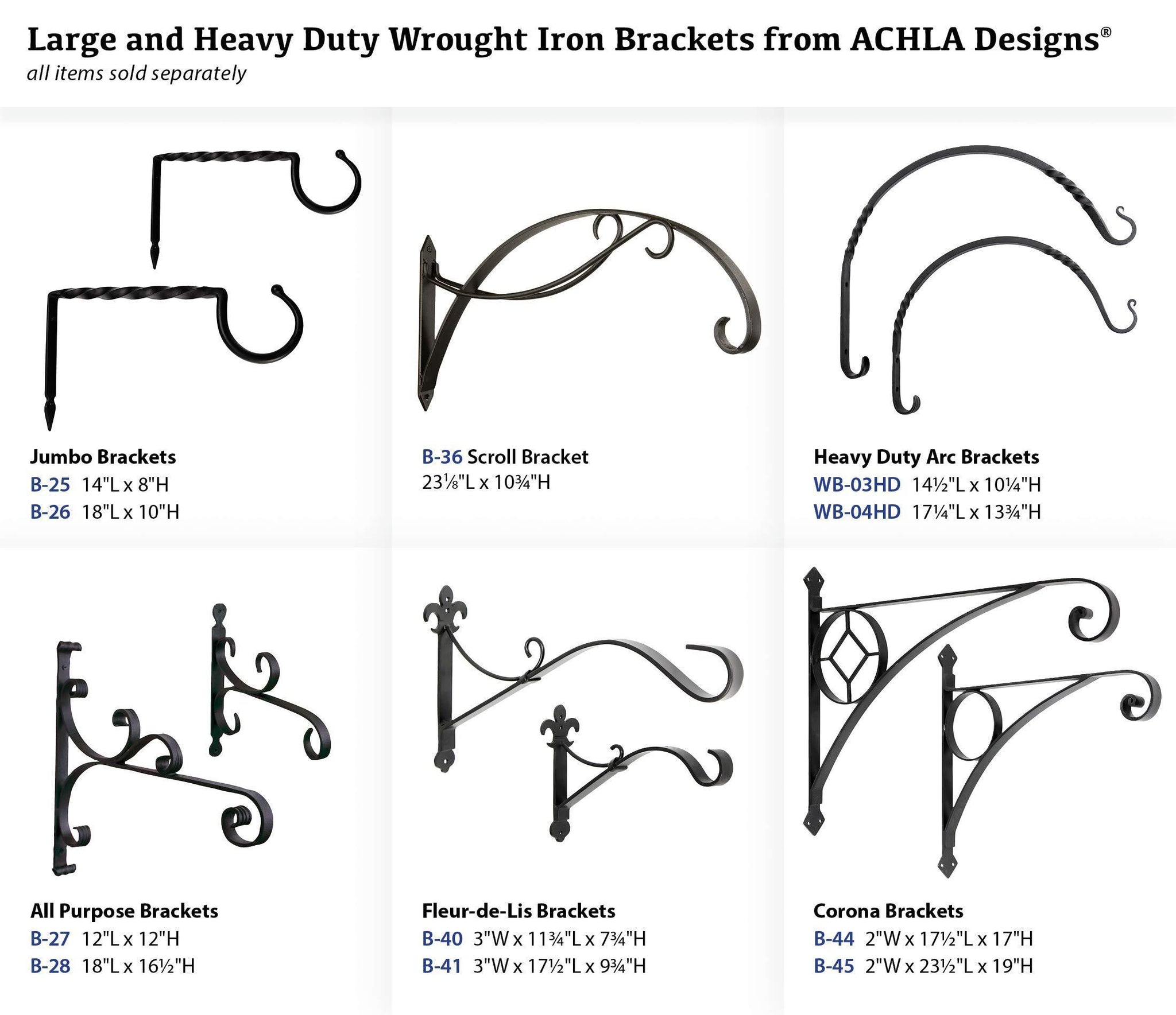 Selection achla designs scroll wall bracket hook b 36