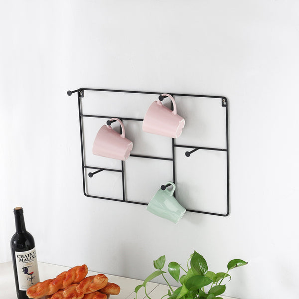 Online shopping mygift modern wall mounted 6 hook metal mug cup rack