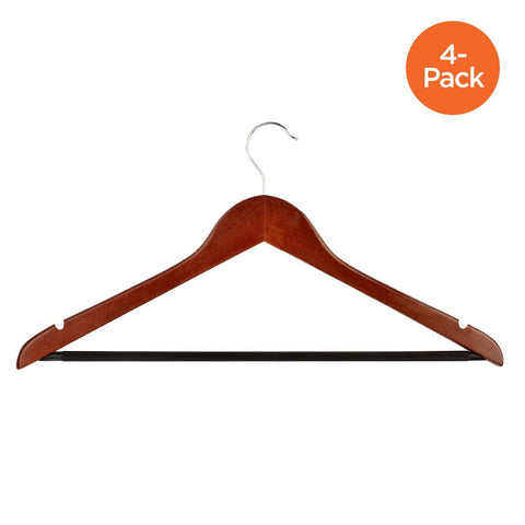 4-Pack Cherry Wood Suit Hangers