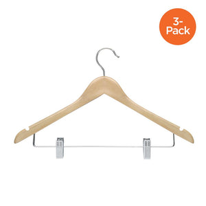 3-Pack Maple Wood Suit Hangers