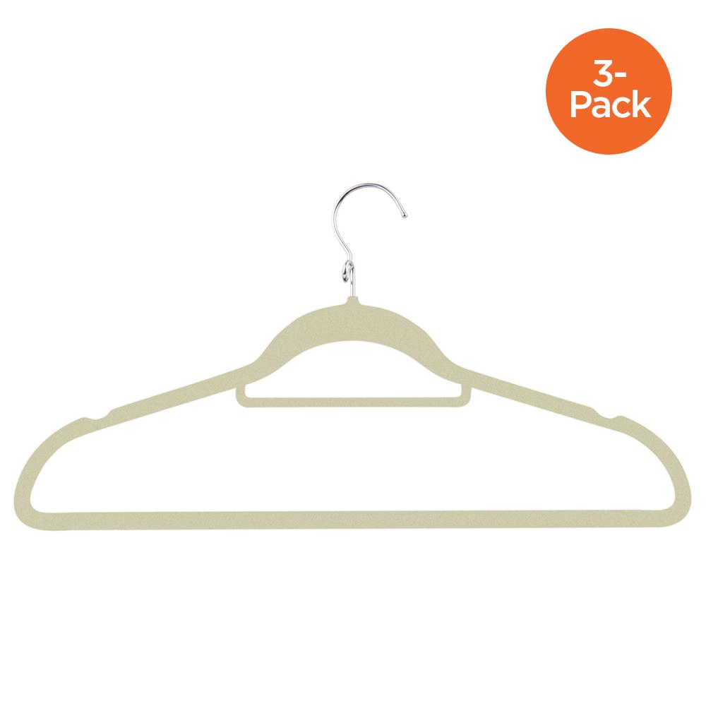 3-Pack Velvet Cascading Suit Hangers, White